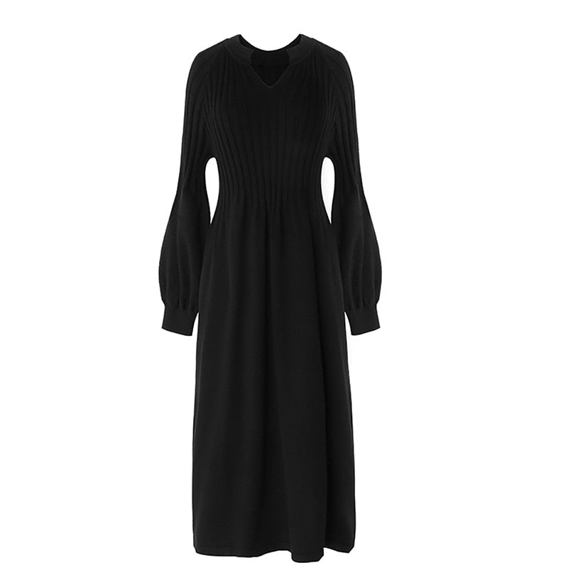Like Nana Used To Knit Dress - Black (S-L)