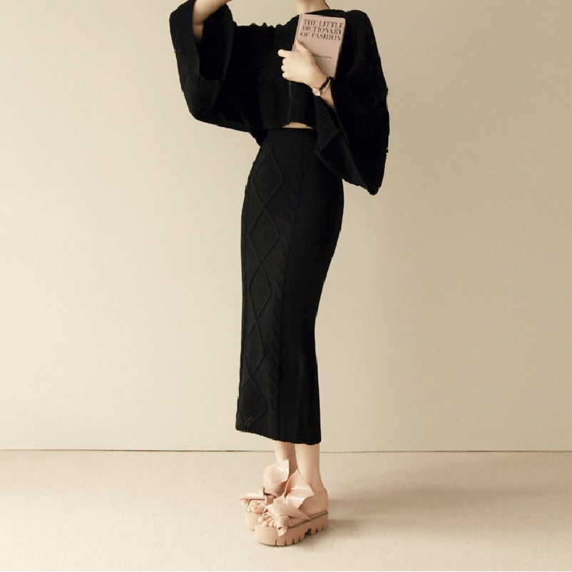 Gloria Knitted Skirt Set - 2 Colours