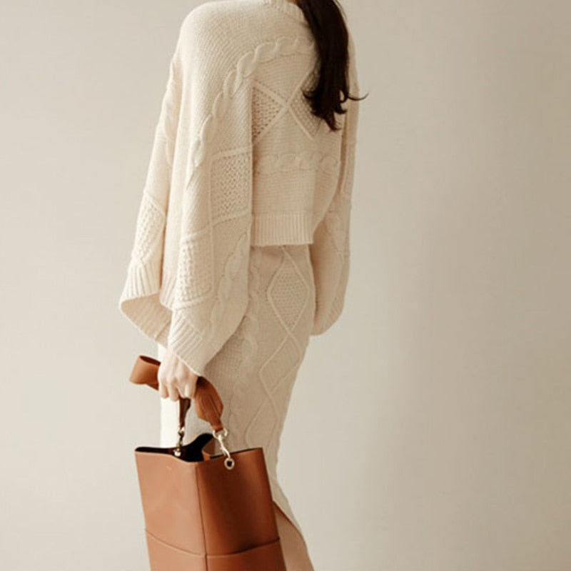 Gloria Knitted Skirt Set - 2 Colours