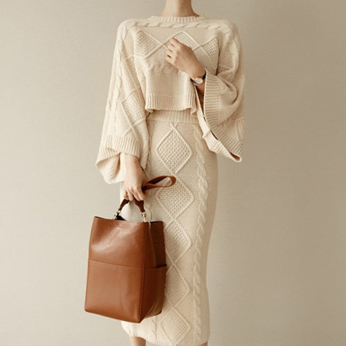 Gloria Knitted Skirt Set - 2 Colours