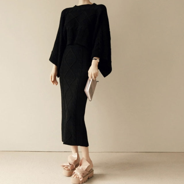 Gloria Knitted Skirt Set - 2 Colours
