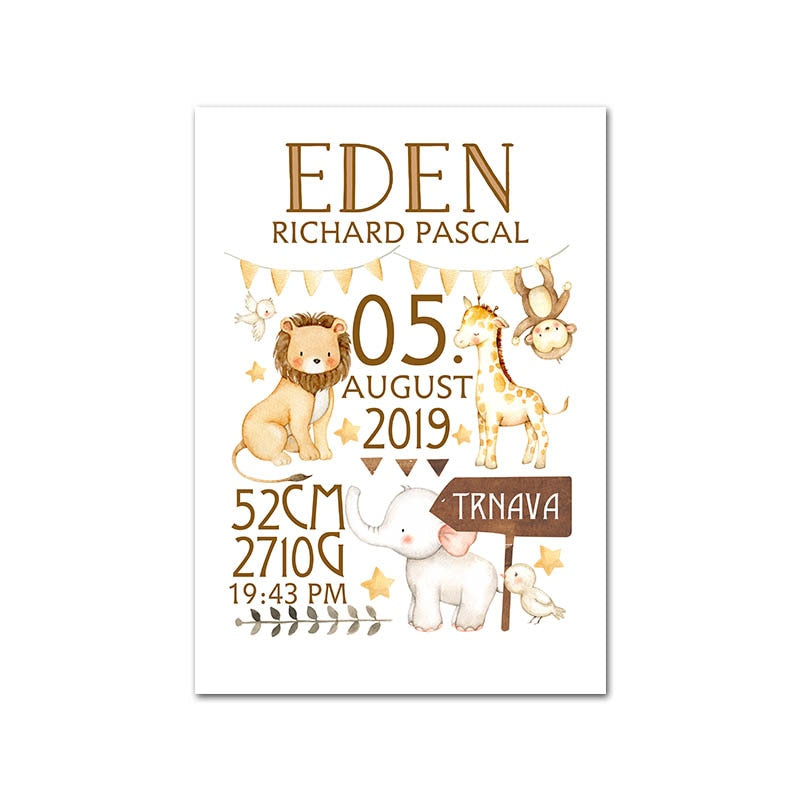 Boys Beautiful Personalised Canvas Poster