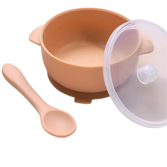 Super Stars Silicone Suction Bowl With Lid & Spoon Set