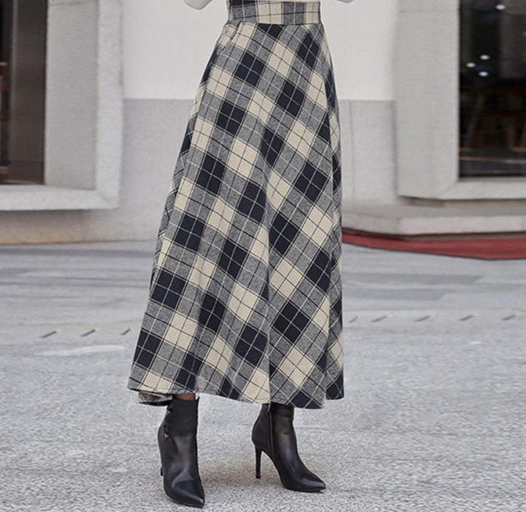 Checks On Point Skirt - 3 Colours (S-5XL)