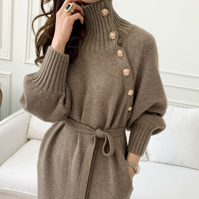 Elena Elegant Sweater Dress - Multiple Colours (S-XL)