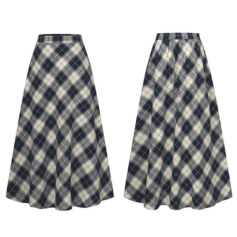 Checks On Point Skirt - 3 Colours (S-5XL)