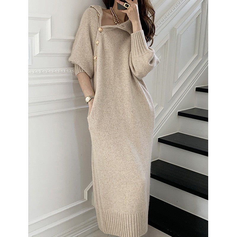 Elena Elegant Sweater Dress - Multiple Colours (S-XL)