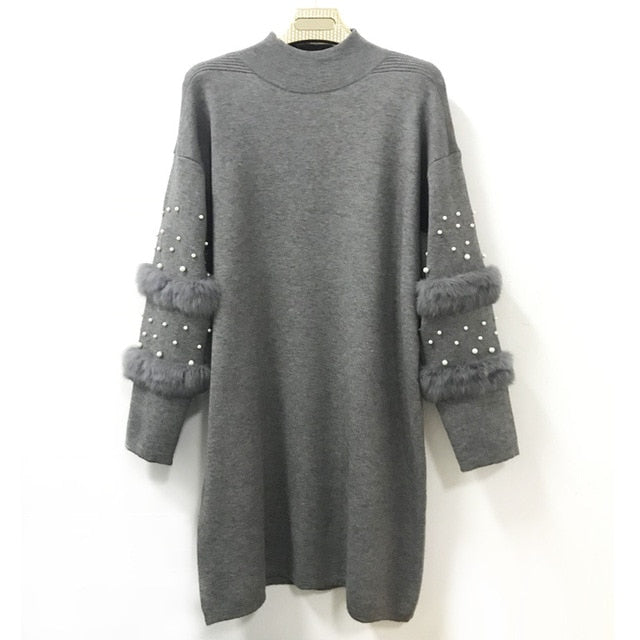 Pearls Don’t Lie Sweater - Grey