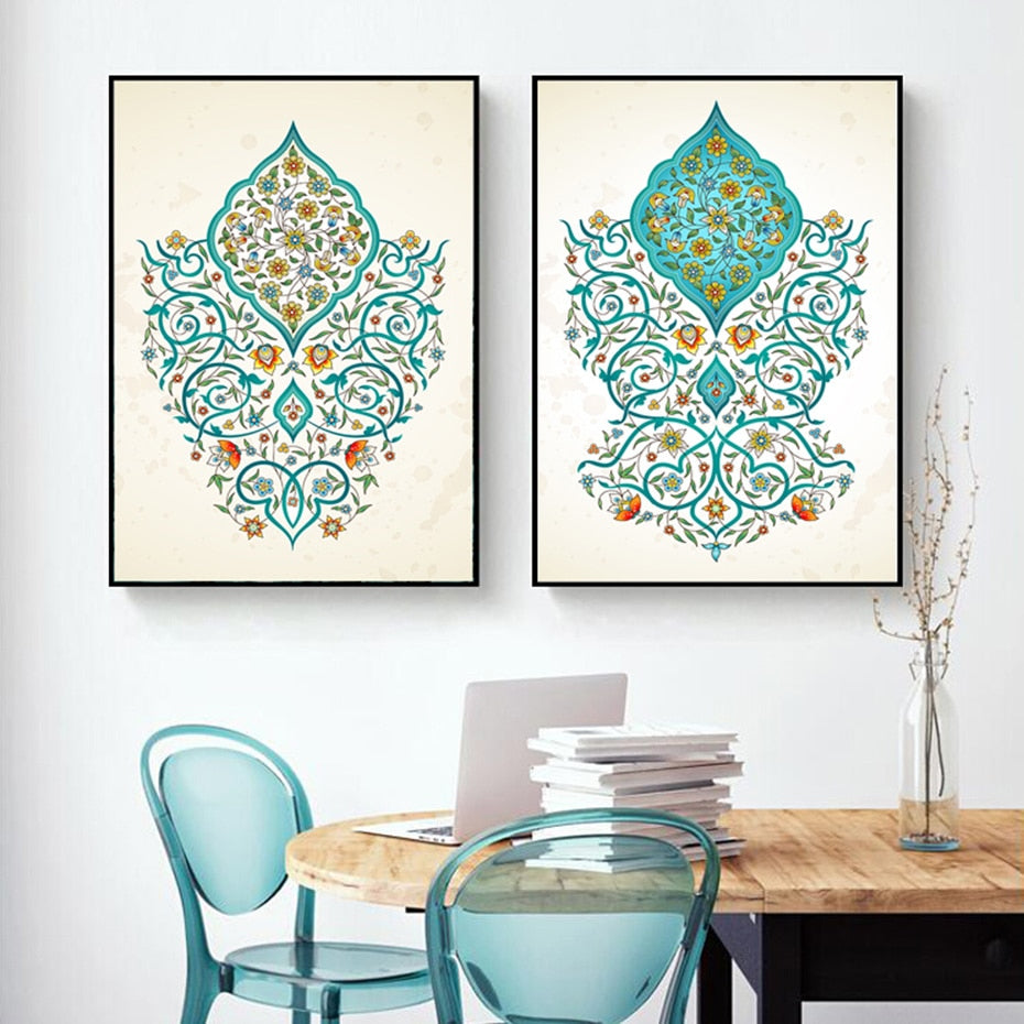 Ornate Arabesque Floral Wall Art