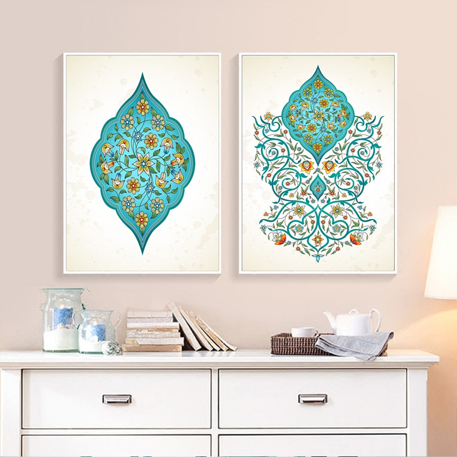 Ornate Arabesque Floral Wall Art